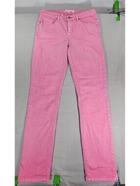 Isaac Mizrahi Jeans Womens 10 Pink Skinny Stretch Denim Jeans Cotton 30" Inseam